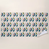 Retro Fun Garden Blume Muster Strandtuch (Vorderseite)