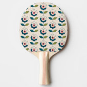 Retro Fun Garden Blume Muster Tischtennis Schläger (Vorderseite)