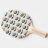 Retro Fun Garden Blume Muster Tischtennis Schläger (Seitenansicht)