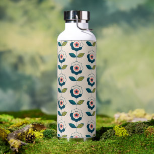 Retro Fun Garden Blume Muster Trinkflasche