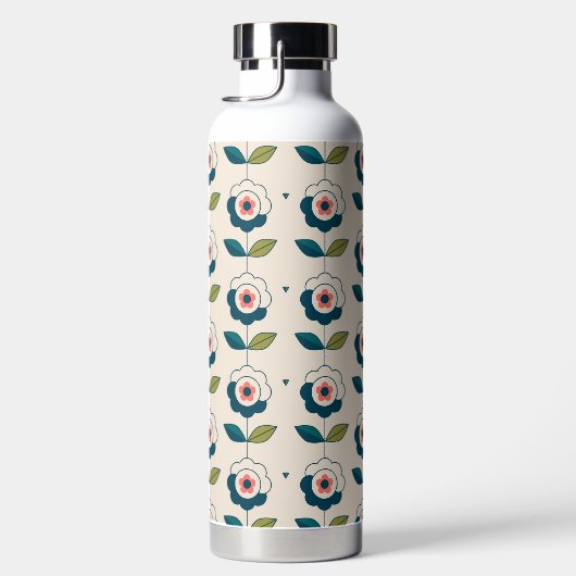 Retro Fun Garden Blume Muster Trinkflasche (Rechts)
