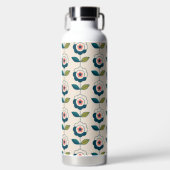 Retro Fun Garden Blume Muster Trinkflasche (Vorderseite)