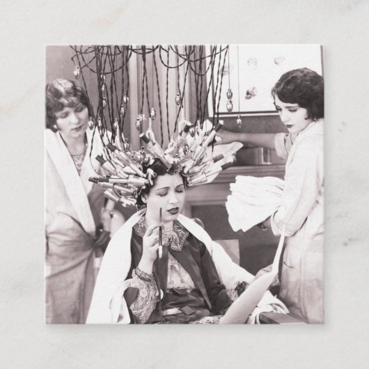 Retro Fun Hair Salon Empfehlungskarte (Vorderseite)