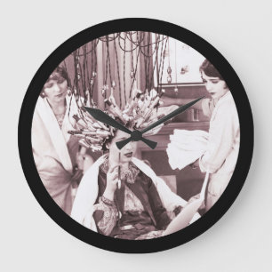 Retro Fun Hair Salon Große Wanduhr