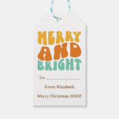 Retro Fun Niedlicher Frohe und helle Weihnachtsfei Geschenkanhänger (Vorderseite)