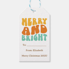 Retro Fun Niedlicher Frohe und helle Weihnachtsfei Geschenkanhänger