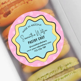 Retro Fun Nostalgia Modernes Café Bäckerei Kondito Runder Aufkleber