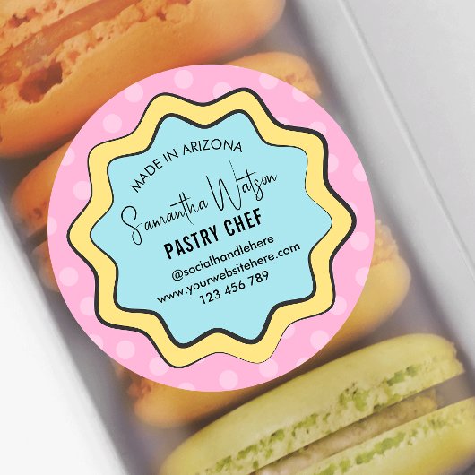 Retro Fun Nostalgia Modernes Café Bäckerei Kondito Runder Aufkleber