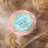 Retro Fun Nostalgia Modernes Café Bäckerei Kondito Runder Aufkleber