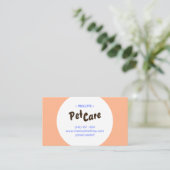 Retro Fun Pet Care Boarding Sitzen Visitenkarte (Stehend Vorderseite)