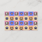 Retro Fun Pet Care Boarding Sitzen Visitenkarte (Rückseite)