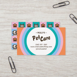 Retro Fun Pet Care Boarding Sitzen Visitenkarte