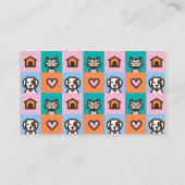 Retro Fun Pet Care Boarding Sitzen Visitenkarte (Rückseite)