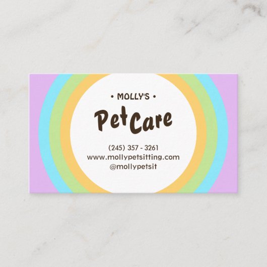 Retro Fun Pet Care Boarding Sitzen Visitenkarte (Vorderseite)