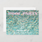 Retro Fun Pool Party Einladung Postkarte (Vorne/Hinten)
