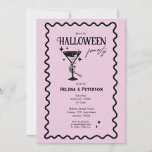 Retro Fun Rosa und Schwarzes Halloween-Party