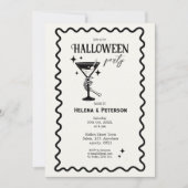 Retro Fun Schwarz-Weiß-Halloween-Party Einladung (Vorderseite)