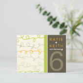 Retro Fun Scripts Twins Kindergeburtstag Einladung (Stehend Vorderseite)