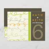 Retro Fun Scripts Twins Kindergeburtstag Einladung (Vorne/Hinten)