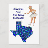 Retro Fun Texas Staat Map Point Postcard Austausch Postkarte (Vorderseite)