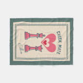 Retro Fun Valentine's Day-Geschenke Checkmate Scha Fleecedecke (Vorderseite (Horizontal))