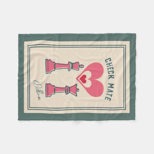 Retro Fun Valentine's Day-Geschenke Checkmate Scha Fleecedecke (Vorderseite (Horizontal))