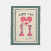 Retro Fun Valentine's Day-Geschenke Checkmate Scha Fleecedecke (Vorderseite)