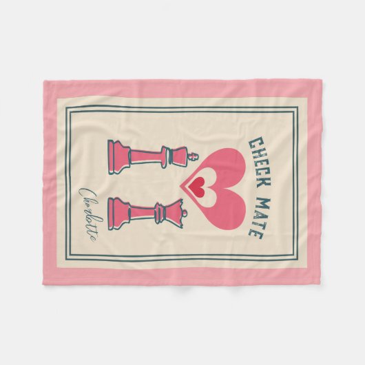 Retro Fun Valentine's Day-Geschenke Checkmate Scha Fleecedecke (Vorderseite (Horizontal))