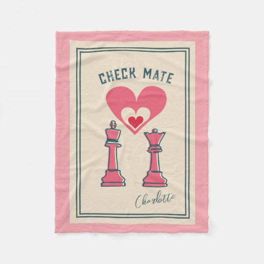 Retro Fun Valentine's Day-Geschenke Checkmate Scha Fleecedecke (Vorderseite)