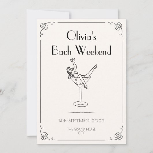 Retro Fun & Whimsy | Einzigartige Bachelorette Einladung (Vorderseite)