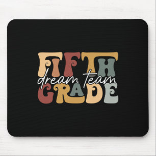 Retro-Fünfte-Klasse-Traumteam-Groovy-Lehrer-Rücken Mousepad