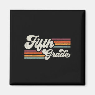 Retro-Fünftklässler-Lehrer Zurück zur Schule Magnet
