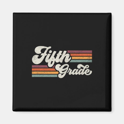 Retro-Fünftklässler-Lehrer Zurück zur Schule Magnet (Vorne)