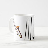 Retro-Fünfziger-Jahre-Posaune Kaffeetasse (Vorderseite Links)