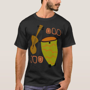 Retro Fünfzigerjahre abstraktes Gitarre u. T-Shirt