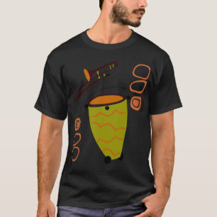 Retro Fünfzigerjahre abstraktes Trombone u. T-Shirt