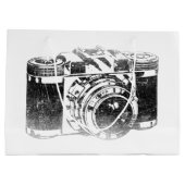 Retro Fünfzigerjahre Kamera Große Geschenktüte (Rückseite)