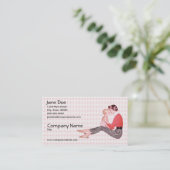 Retro Fünfzigerjahre Mama und Baby Visitenkarte (Stehend Vorderseite)