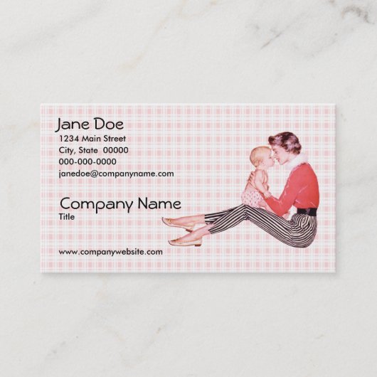 Retro Fünfzigerjahre Mama und Baby Visitenkarte (Vorderseite)
