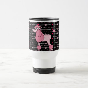 Retro-Fünfzigerjahre-Rosa-Pudel-Reisebecher Reisebecher