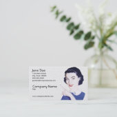 Retro Fünfzigerjahre Zeigefrau V2 Visitenkarte (Stehend Vorderseite)