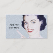 Retro Fünfzigerjahre Zeigefrau V3 Visitenkarte (Rückseite)