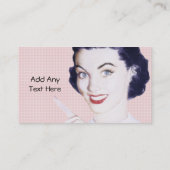 Retro Fünfzigerjahre Zeigefrau Visitenkarte (Rückseite)