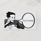 Retro Fünfzigerjahre Zeigefrau Visitenkarte (Rückseite)