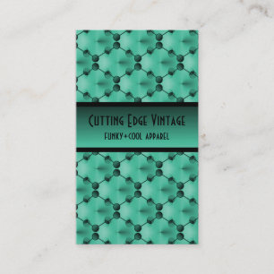 Retro Funk Circles Business Card, Seafoam Green Visitenkarte