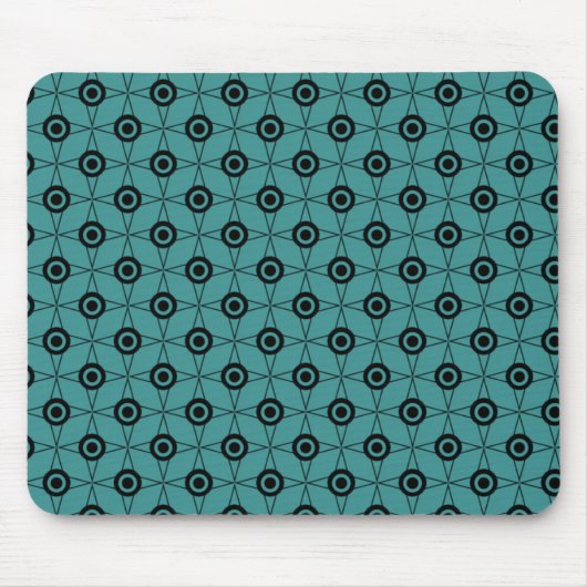 Retro Funk Geometric Mousepad, Aquamarin Mousepad (Vorne)