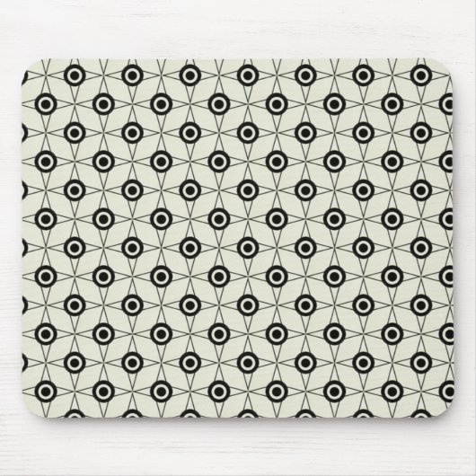 Retro Funk Geometric Mousepad, Black and Ivory Mousepad (Vorne)