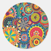 Retro-Funk-Spaß Runder Aufkleber (Vorderseite)