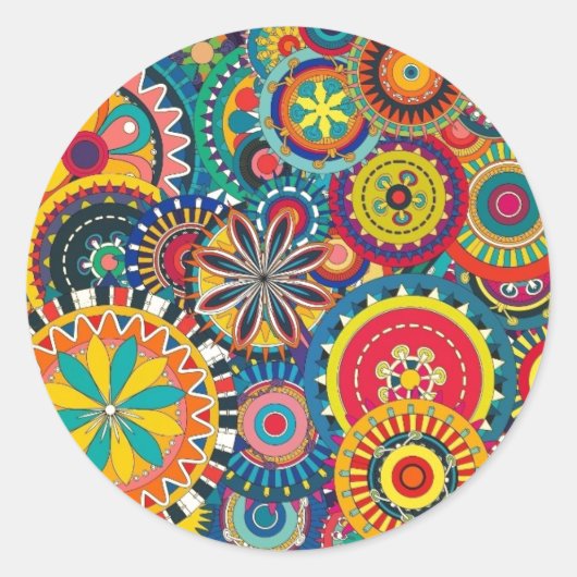 Retro-Funk-Spaß Runder Aufkleber (Vorderseite)