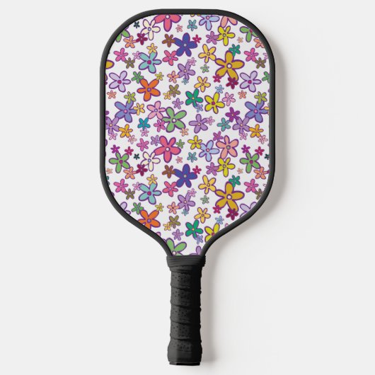 Retro Funky 70er Blume Power Hippie Pickleball Schläger (Rückseite)